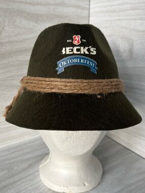 Vintage Oktoberfest Becks Alpine Beer Festival Hat - Green - OS